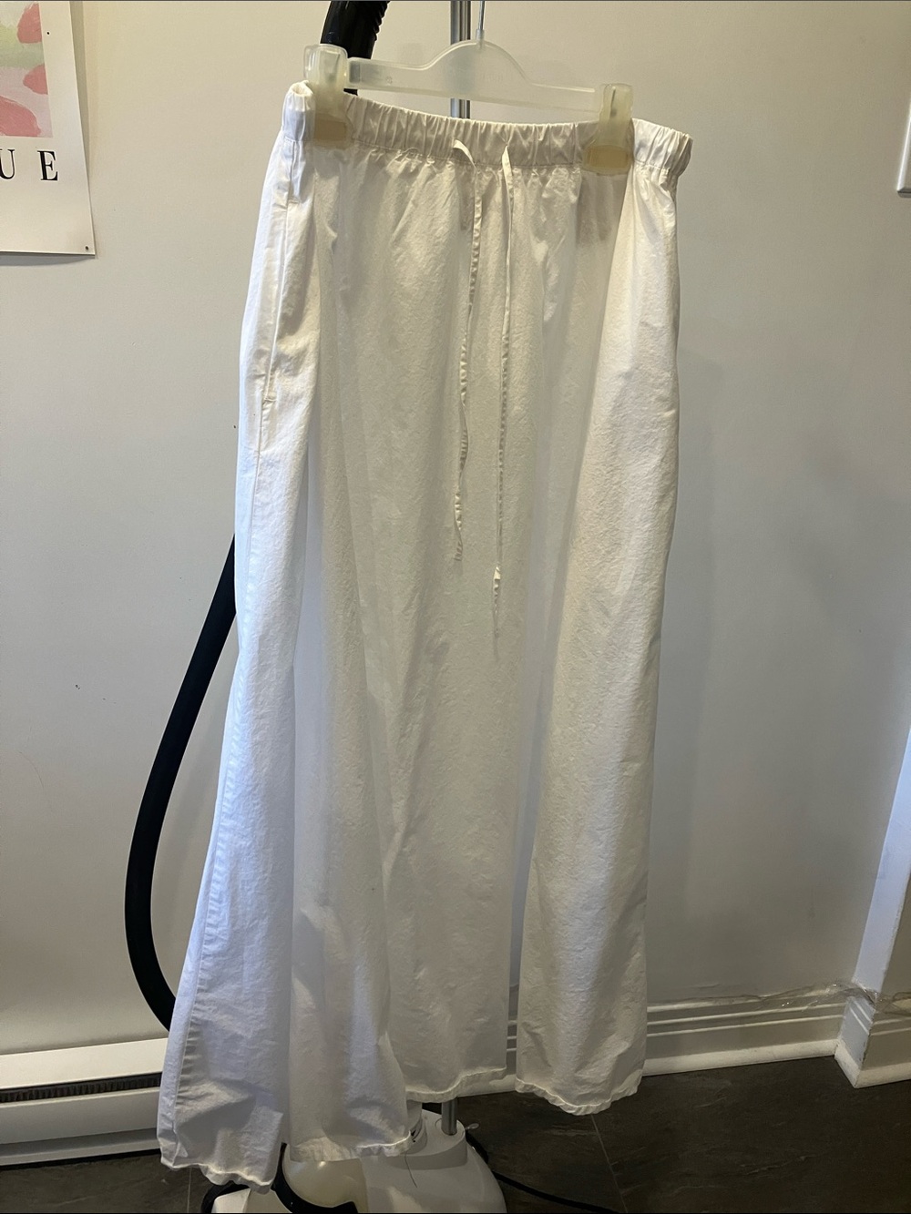 Divided H&M White Drawstring Maxi Skirt in size small
